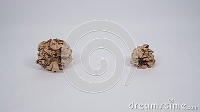 Crumpled brown paper.It is mauled on white background Stock Photo