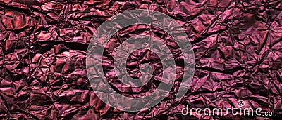 crumpled color copper foil, background or texture Stock Photo