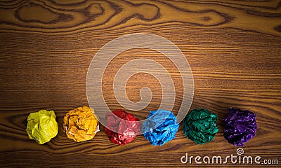 Crumpled colorful paper Stock Photo