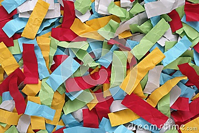 Crumpled colorful pieces of paper Stock Photo