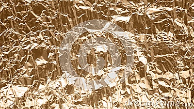 Crumpled gold foil texture background, aluminum wall , metal Stock Photo