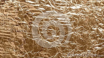 Crumpled gold foil texture background, aluminum wall , metal Stock Photo