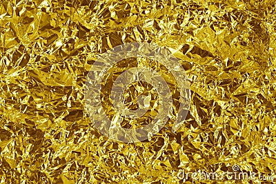 Crumpled gold metal Stock Photo