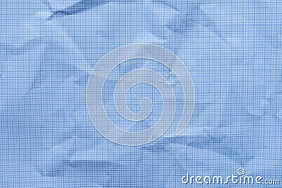 Crumpled graph or blueprint paper texture and background Stock Photo