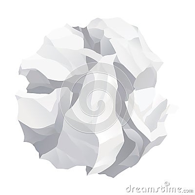 Crumpled paper ball icon. Realistic garbage, bad idea symbol, crushed piece of paper. Throw rumple grunge sheet. Mistake Vector Illustration