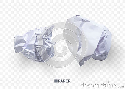 Crumpled paper ball. isolated on transparent background. vector illustration for businnes concept, banner, web site and Vector Illustration