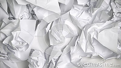 Crumpled paper sheets in office, inefficient material usage, ecological damage Stock Photo