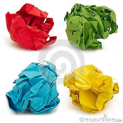 Crumpled papers Stock Photo