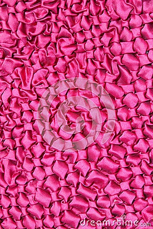 Crumpled pink silk fabric Stock Photo