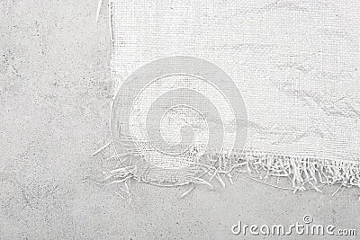 White woven plastic bag texture on stone background. Stock Photo