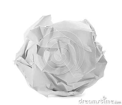 Crumpled sheet of paper on white Stock Photo