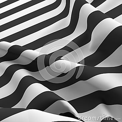 Crumpled striped textile background Stock Photo