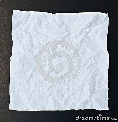 Crumpled tissue paper black isolation Stock Photo