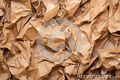 crumpled up recycled brown craft paper Stock Photo