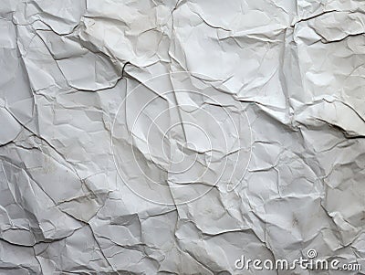 Crumpled Vintage Paper with Light Gray Uneven Texture - AI Generated Stock Photo