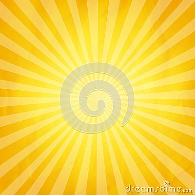 Crumpled Yellow Sunburst Background Vector Illustration