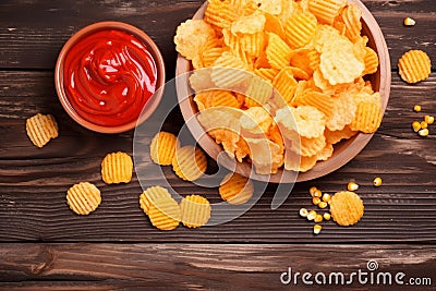 Crunch cheese snack. Generate Ai Stock Photo
