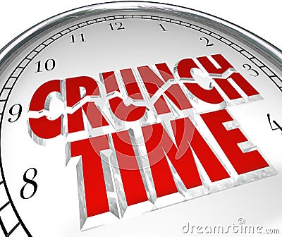 Crunch Time Clock Hurry Rush Deadline Final Moment Stock Photo