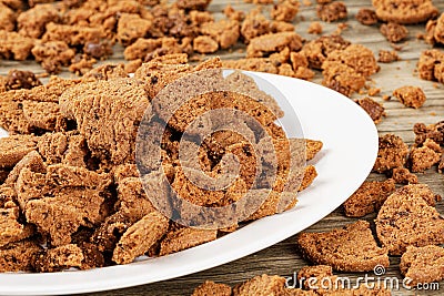 Crunched up Milk Chocolate Chip Cookies make a delicious snack Stock Photo