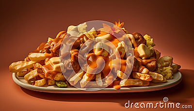A crunchy autumn vegetable stack, indulgent but unhealthy eating generated by AI Stock Photo