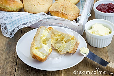Crunchy buttery popovers Stock Photo