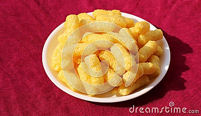 Crunchy corn puffs Stock Photo