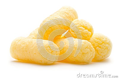 Crunchy corn snacks Stock Photo