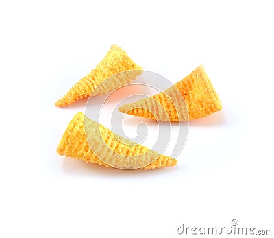 Crunchy corn snacks Stock Photo