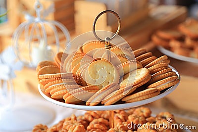 Crunchy fresh biscuits Stock Photo