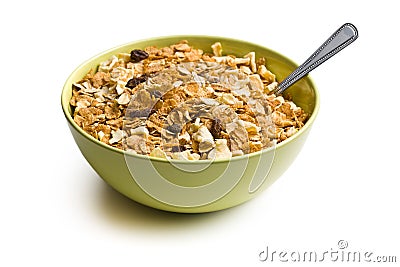 Crunchy muesli in bowl Stock Photo