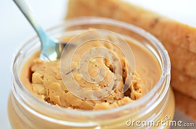 Crunchy peanut butter Stock Photo