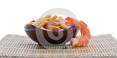 Crunchy prawn crackers Stock Photo