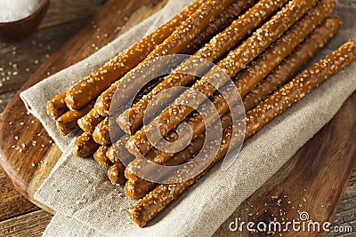 Crunchy Salty Pretzel Rods Stock Photo