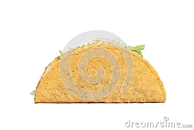 Crunchy Taco With Meat Isolated on White Background Stock Photo