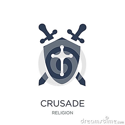 Crusade icon. Trendy flat vector Crusade icon on white background from Religion collection Vector Illustration