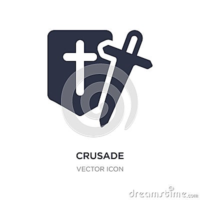 crusade icon on white background. Simple element illustration from Religion concept Vector Illustration