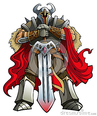Crusader knight Vector Illustration