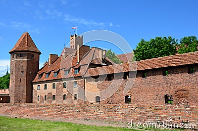 Crusader`s Castle Malbork. saturday morning Stock Photo