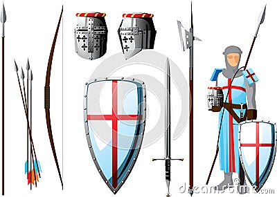 Crusader set Vector Illustration