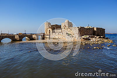 Crusaders castle in Sidon Lebanon Stock Photo