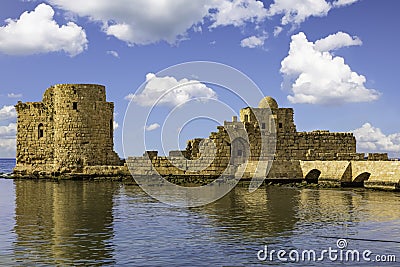 Crusaders Sea Castle Sidon Saida South Lebanon Stock Photo