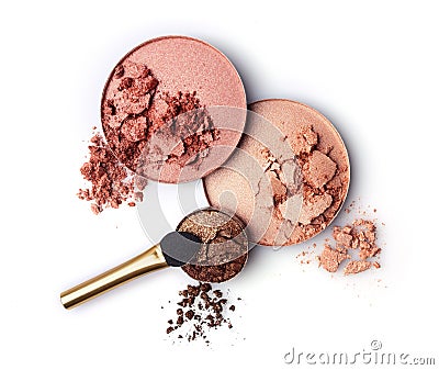 Crushed blush and eyeshadow Stock Photo