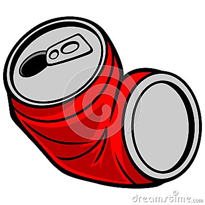 Crushed Can Vector Illustration