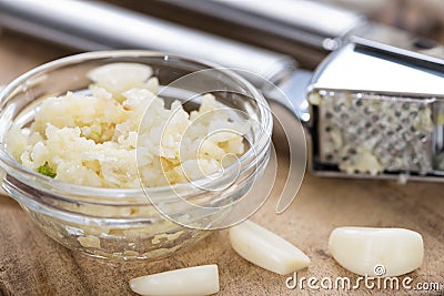 Crushed Garlic Stock Photo