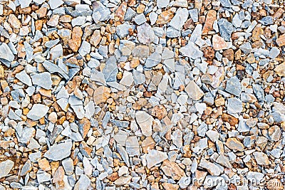 Crushed granite and pebble gravel texture Stock Photo