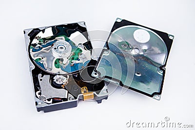 Crushed Hard Disk Drive Stock Photo