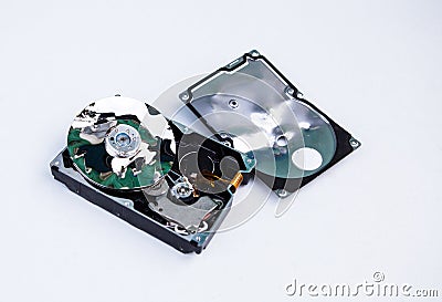 Crushed Hard Disk Drive Stock Photo