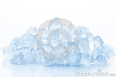 Crushed ice on white background Stock Photo