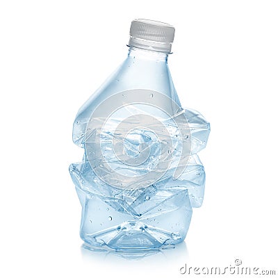 Crushed plastic bottle Stock Photo