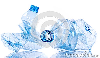 Crushed plastic bottles Stock Photo